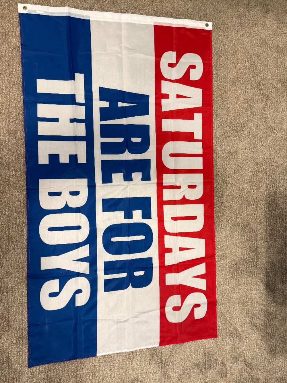 Saturdays are for the Boys, Banner Flag Wall Hanging Decor, Frat Size 3' x 5'